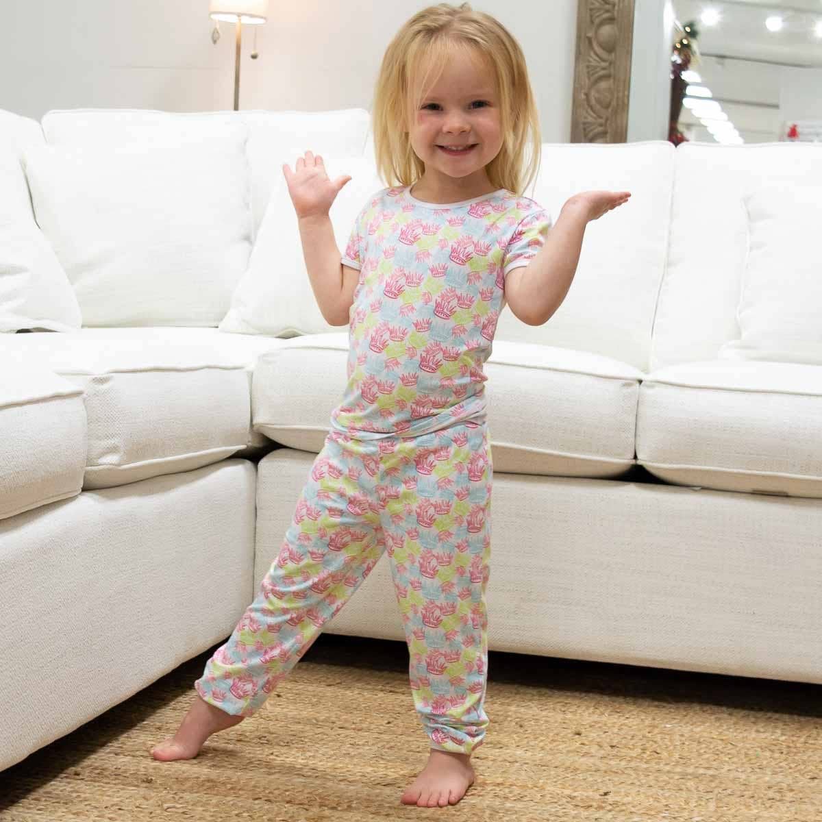 The Royal Standard - La Couronne Short Sleeve Pajamas   Pink/Aruba Blue/Lime   -Asst.