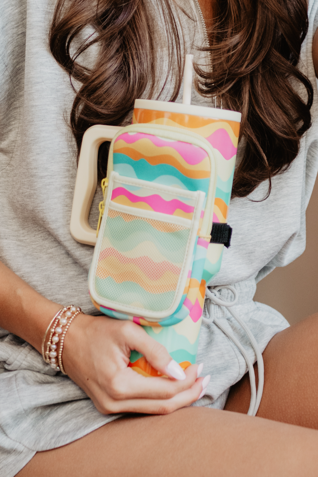 Katydid - Neon Abstract Colors Tumbler Zipper Pouch