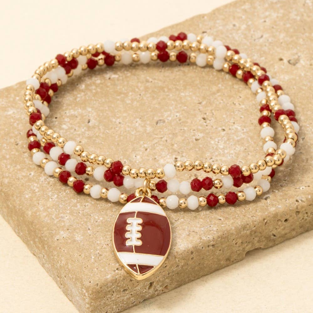 Anarchy Street - Game Day Colors Enamel Football Beaded Bracelet