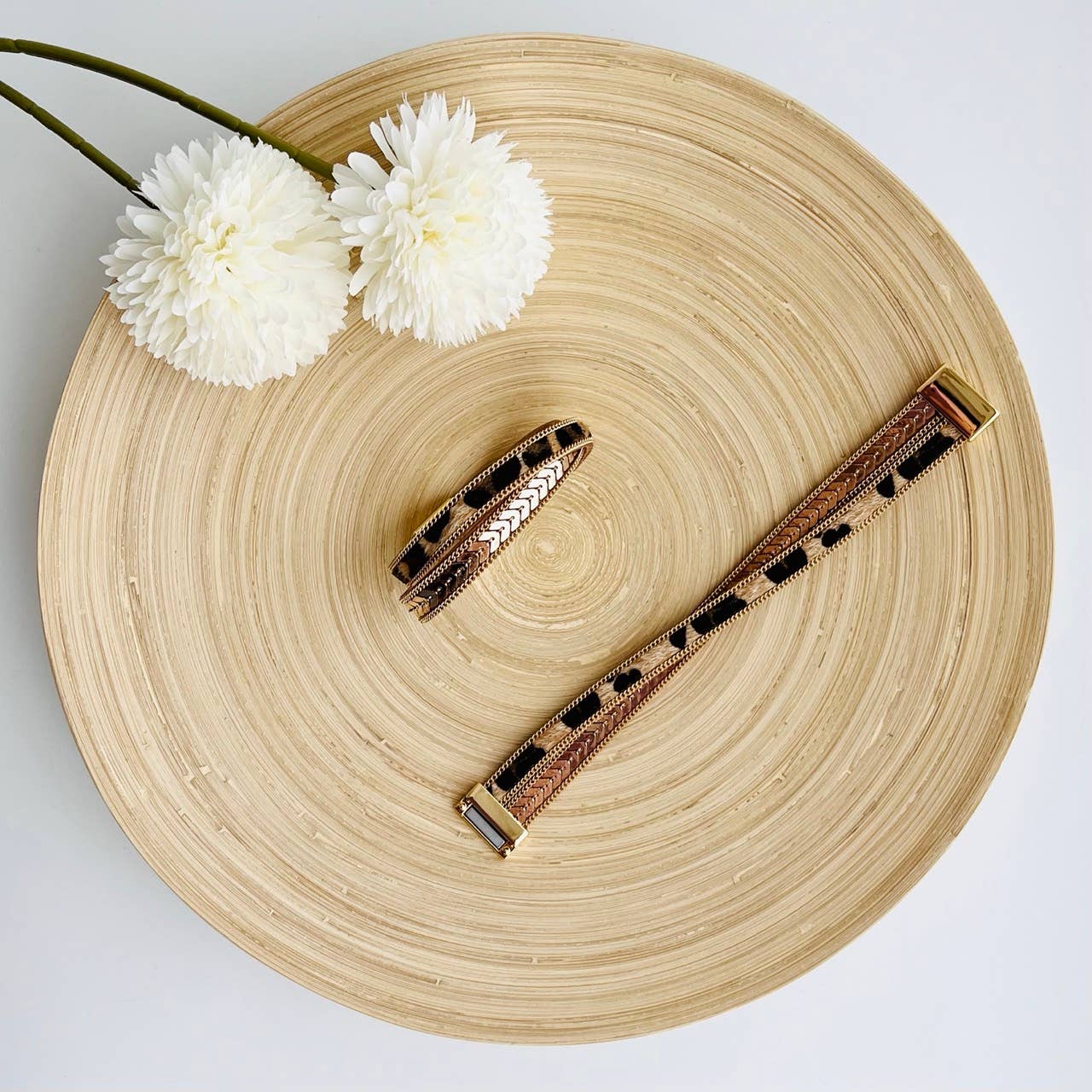 Tiny Gift Society - Gold Leopard Strap Bracelet | Magnetic Clasp | Boho Jewelry