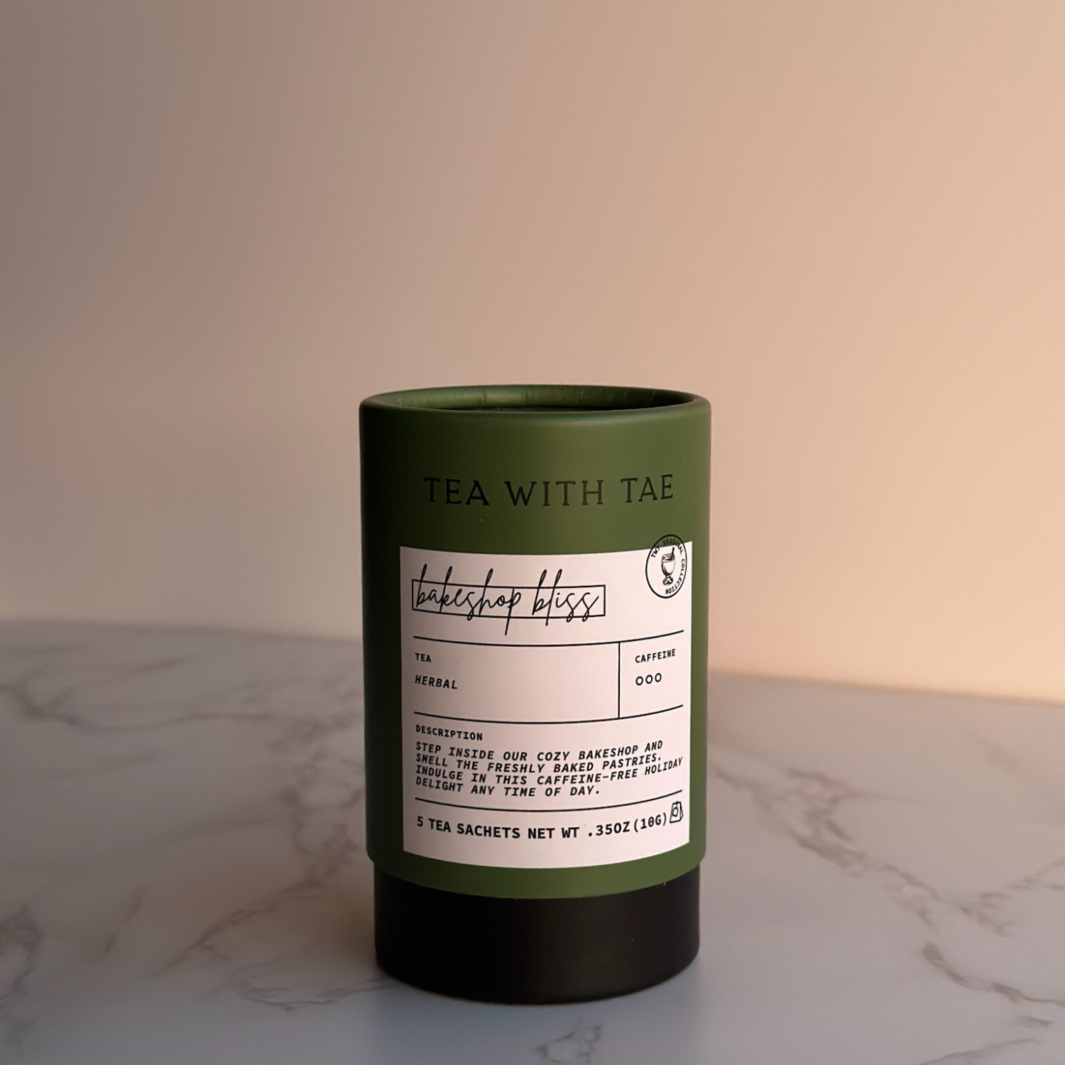 Tea with Tae - Bakeshop Bliss Holiday Herbal Mini Tube Gift (5 tea bags)