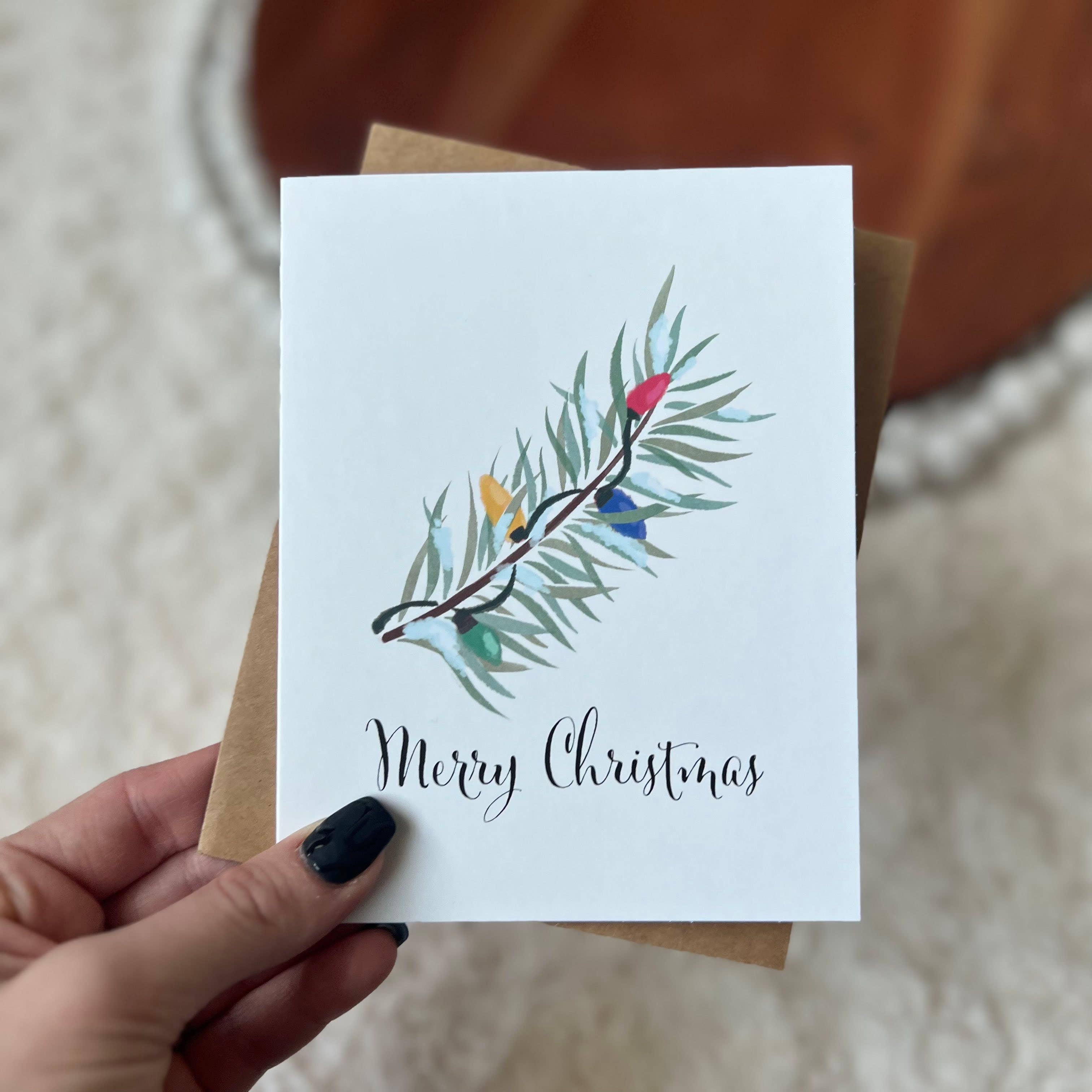 Big Moods - Merry Christmas Tree and Lights Greeting Card