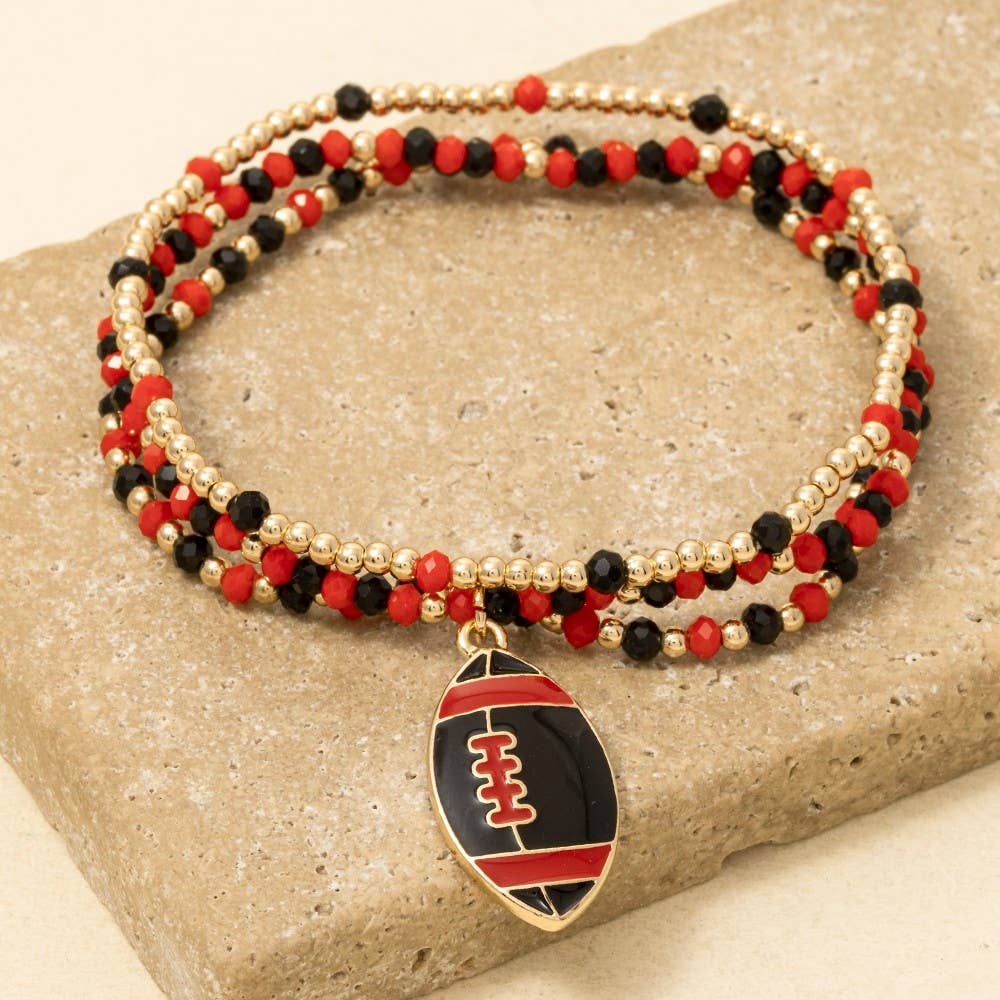 Anarchy Street - Game Day Colors Enamel Football Beaded Bracelet