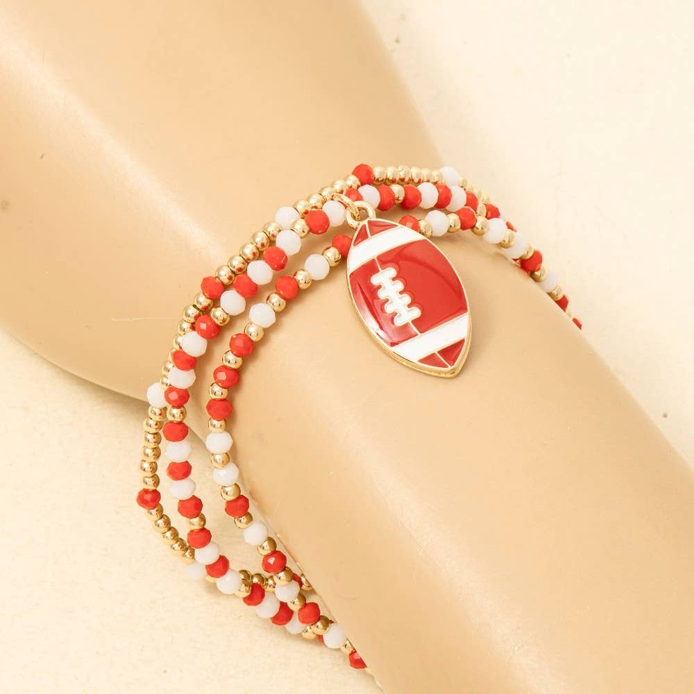 Anarchy Street - Game Day Colors Enamel Football Beaded Bracelet