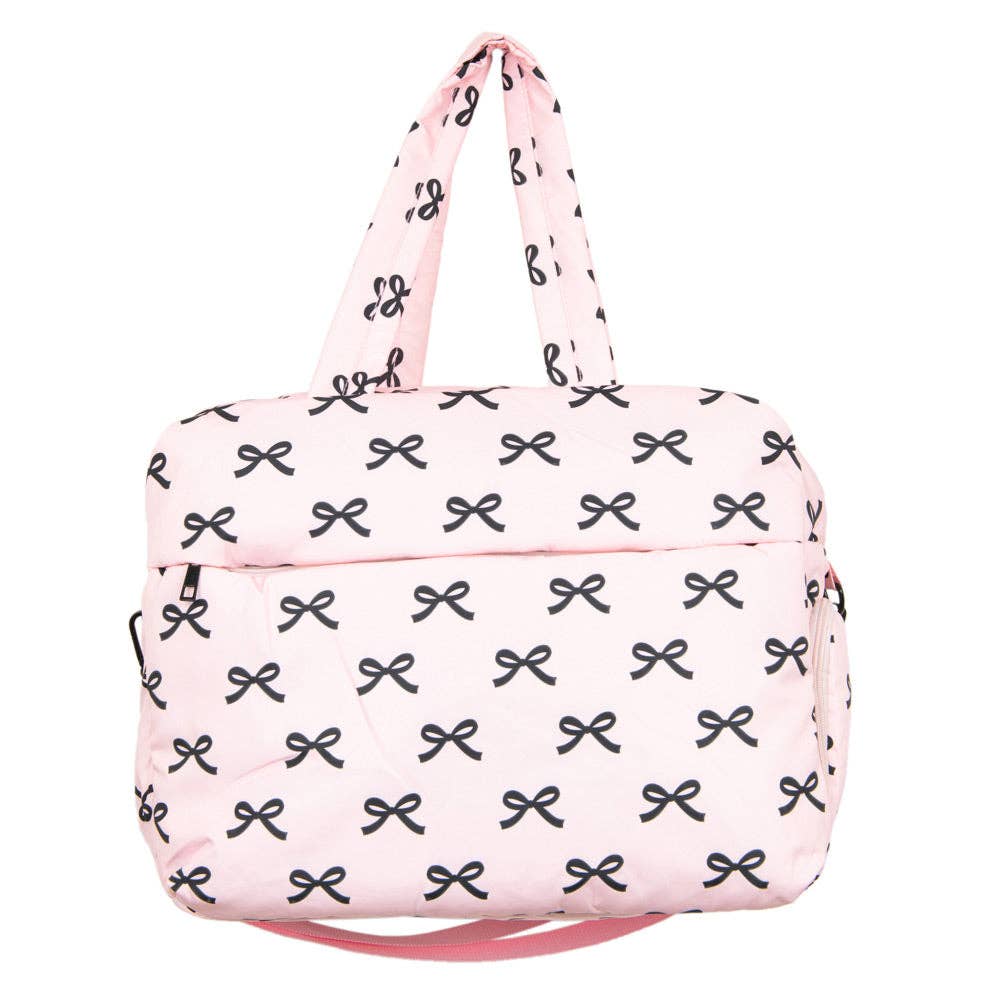 Katydid - Black & Pink Mini Bows Duffel Weekender