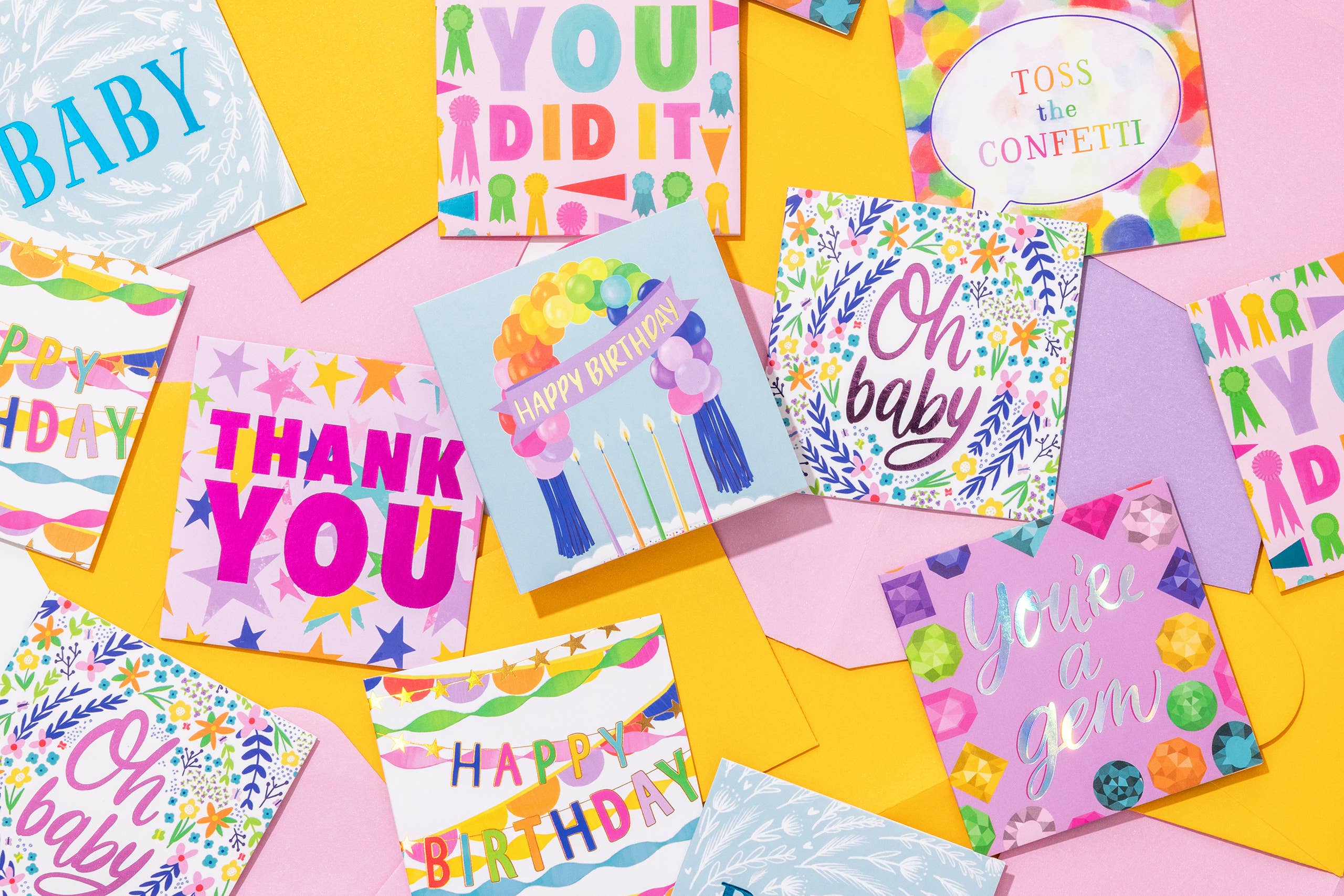 Taylor Elliott Designs - Gift Enclosure Card - "Happy Birthday" - Balloons