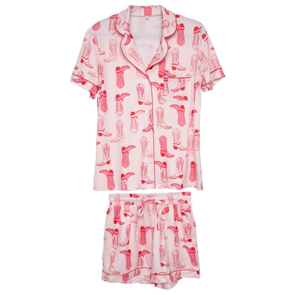 Katydid - Light Pink Western Boots Women's Pajamas