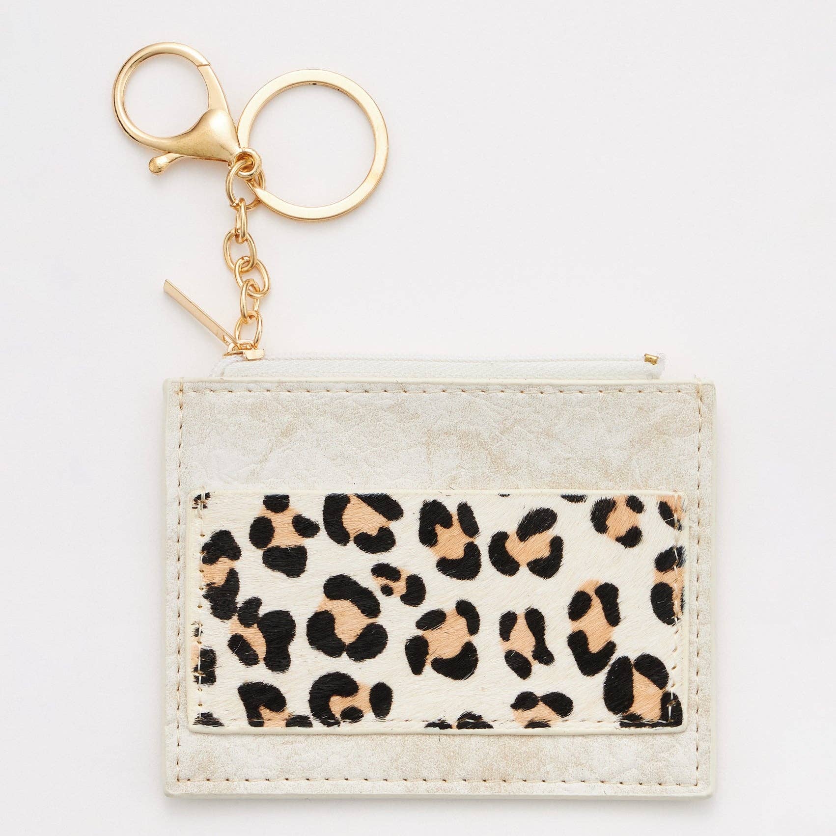 Frem - Animal Print Genuine Leather ID Card Holder Keychains