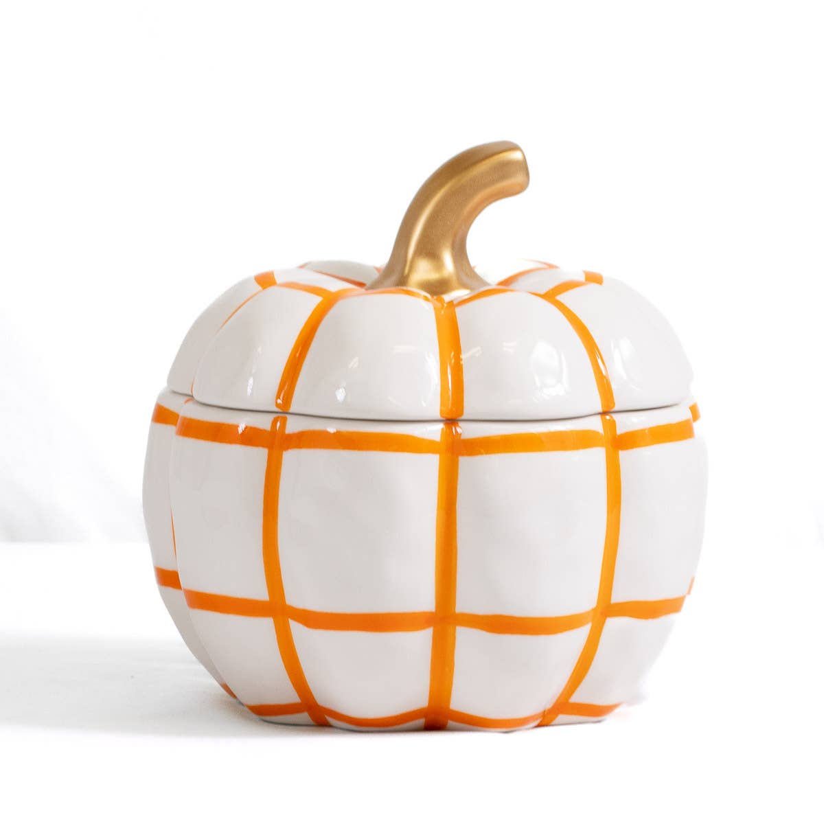The Royal Standard - Monica Pumpkin Candy Dish   White/Orange   6x6
