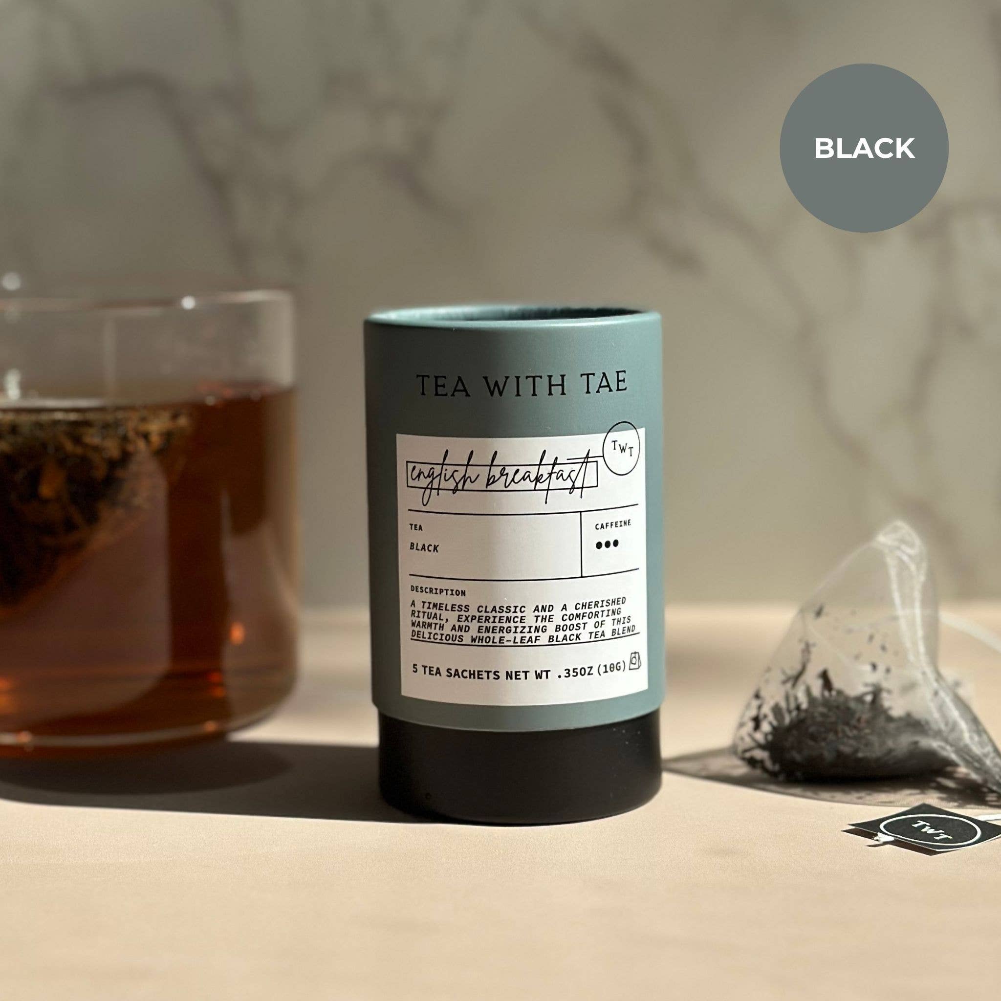 Tea with Tae - English Breakfast Black Tea Mini Tea Tube Gift (5 tea bags)