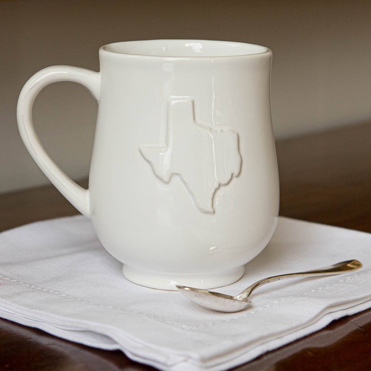 The Royal Standard - Texas Embossed Coffee Mug   White   18oz