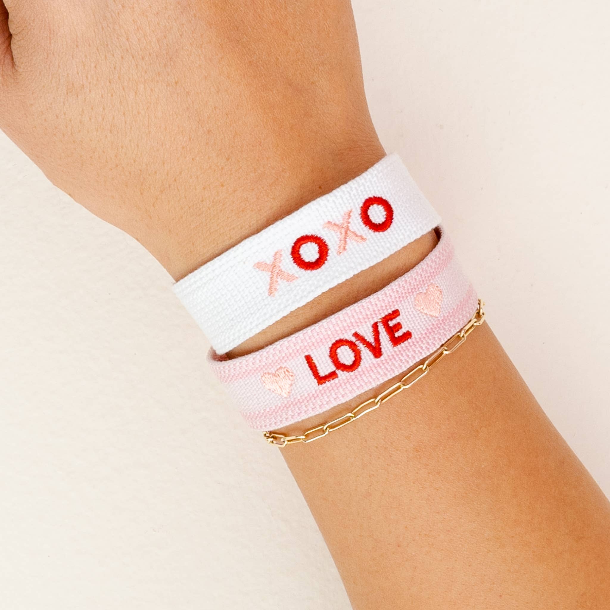 The Darling Effect - Woven Word Bracelet - XOXO