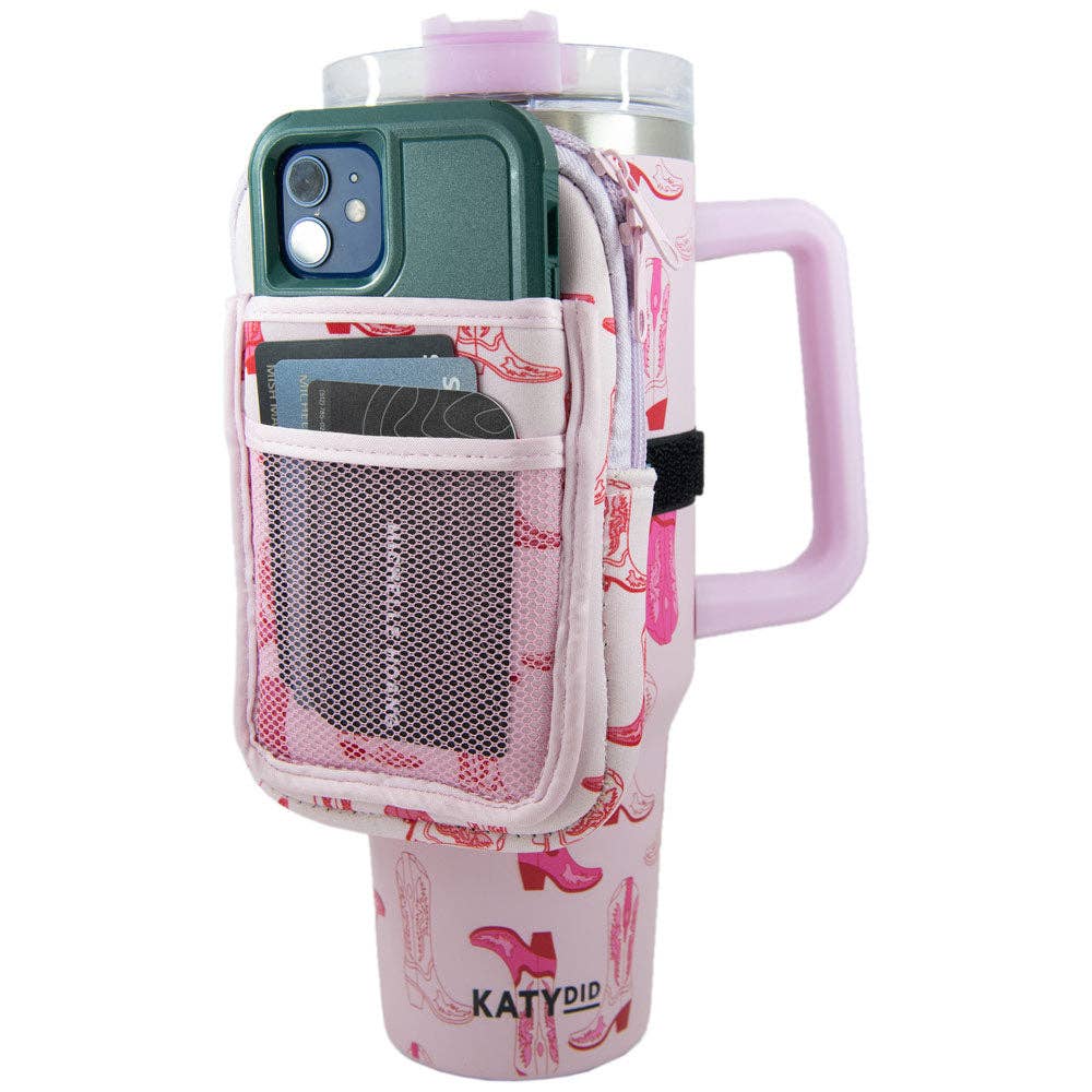 Katydid - Light Pink Western Boots Tumbler ZIPPER POUCH