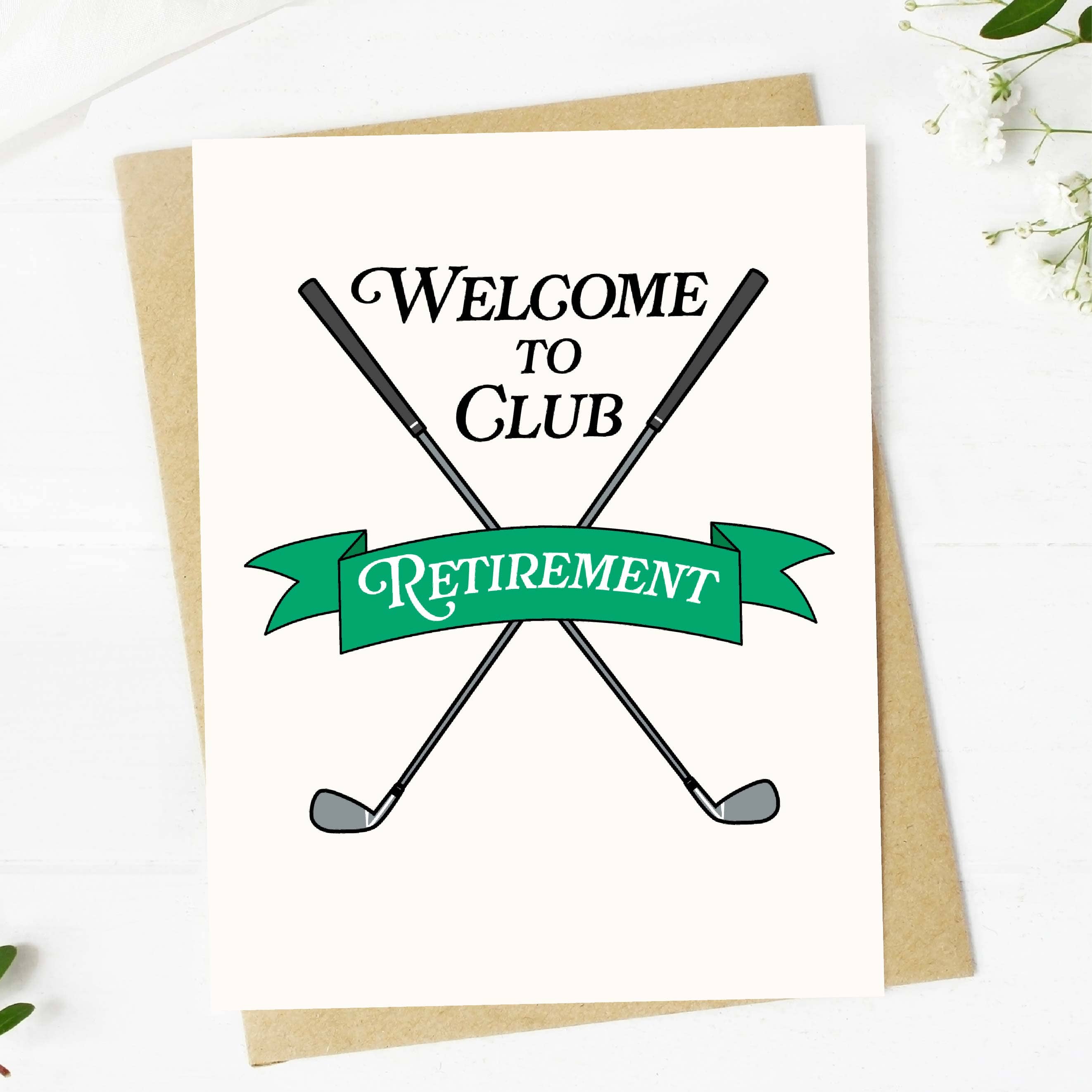 Big Moods - "Welcome To Club Retirement" Golf-Themed Greeting Card