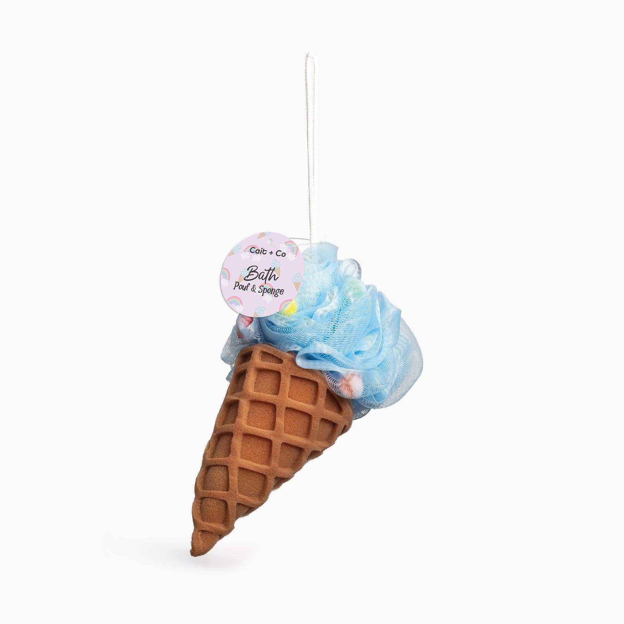 Cait + Co - Forever Young-Bath Pouf & Sponge-Ice Cream - Blue
