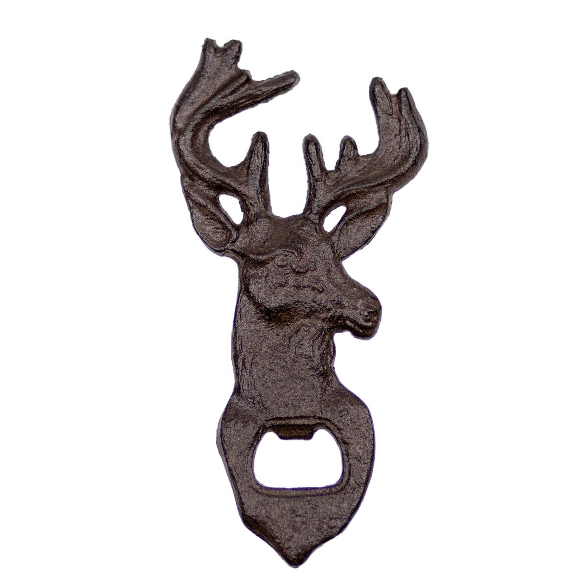 The Royal Standard - Deer Bottle Opener   Antique Brown   3x6.25