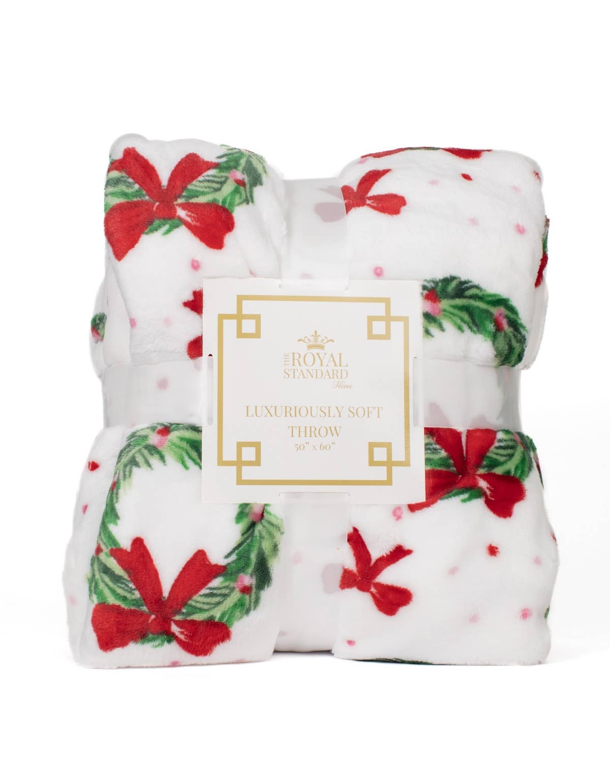 The Royal Standard - Clara Wreath Throw   Red/Green   50x60