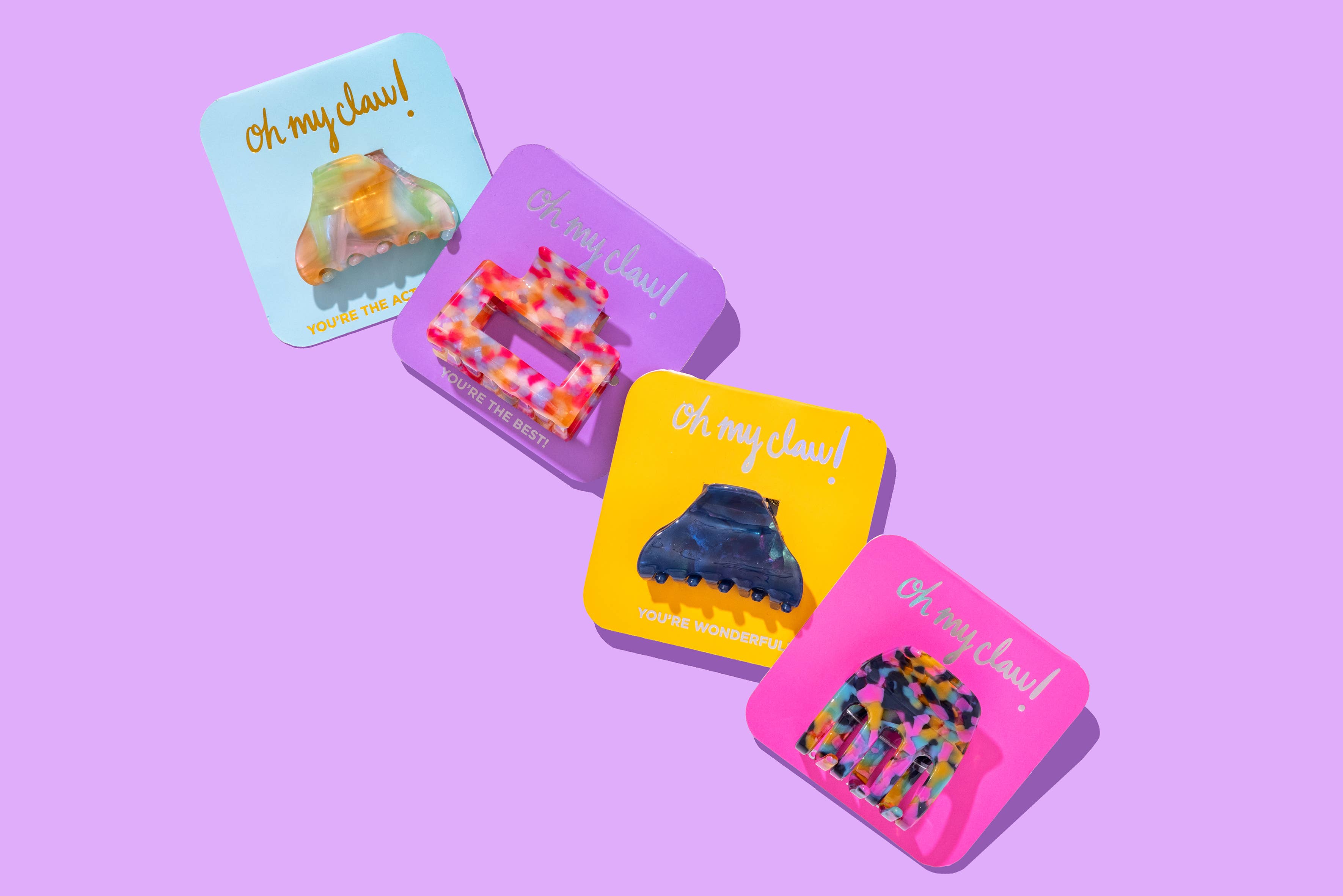 Taylor Elliott Designs - Claw Hair Clip on Affirmation Card - "You're the Best!"