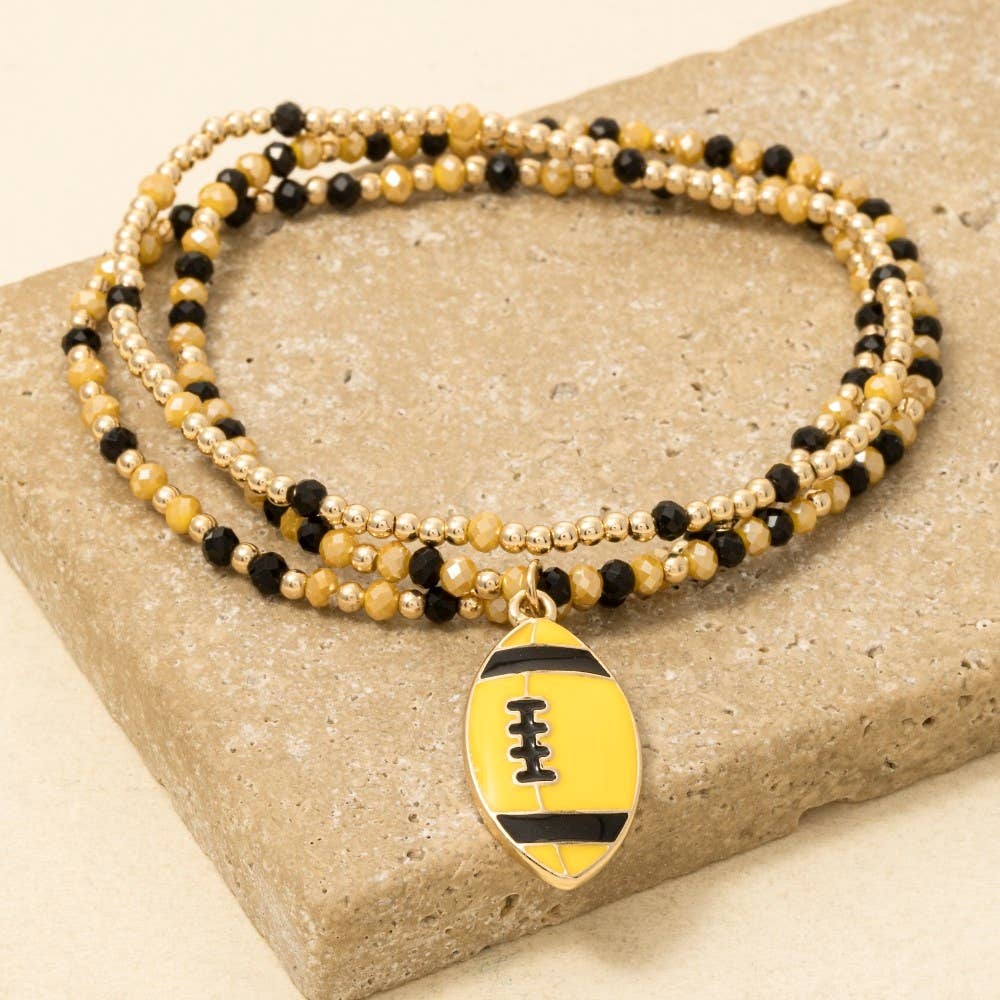 Anarchy Street - Game Day Colors Enamel Football Beaded Bracelet