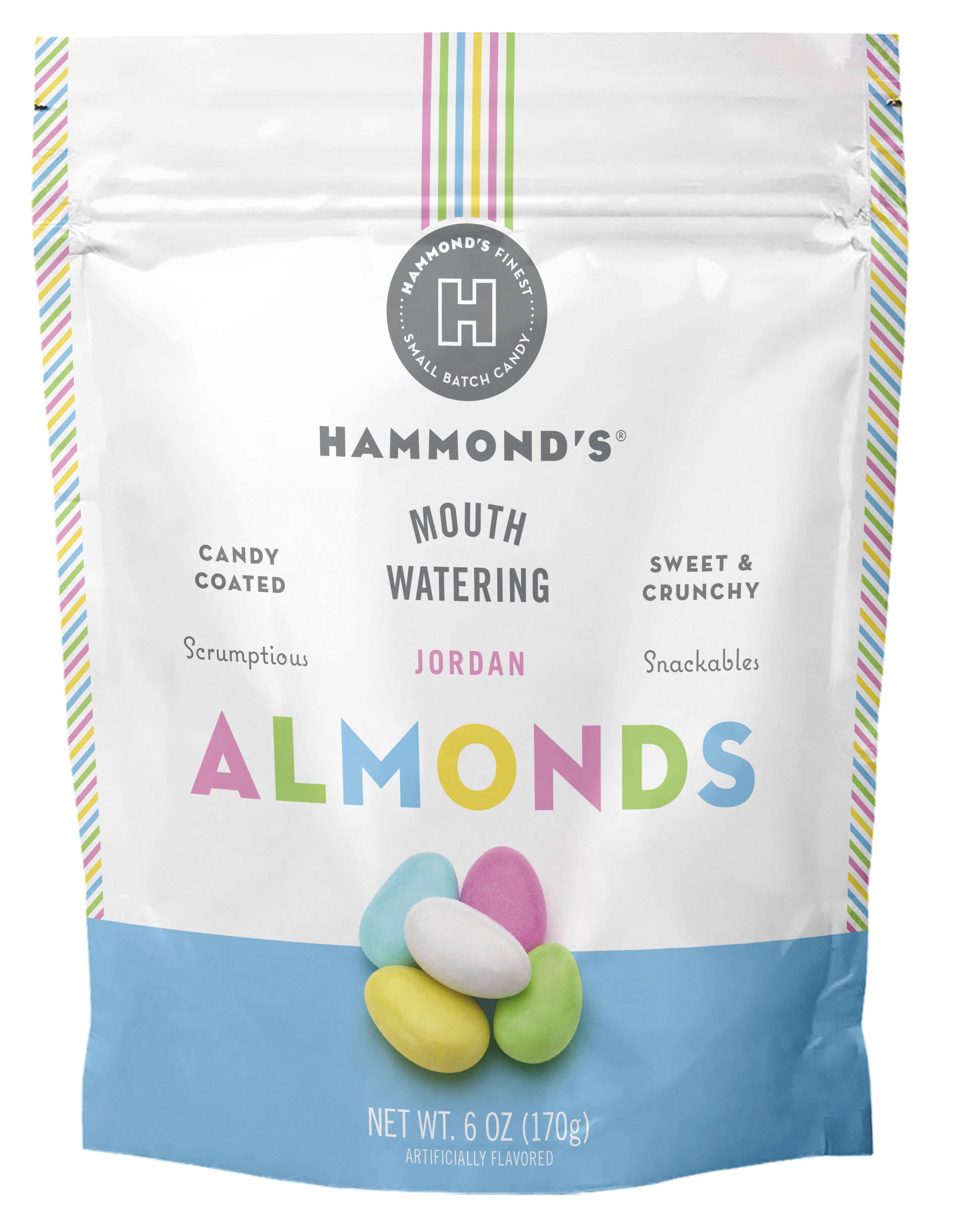 Hammond's Candies - Jordan Almonds 6oz Stand-Up-Resealable-Bag *NEW Packaging*
