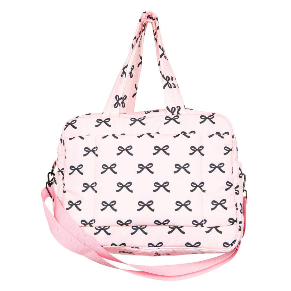 Katydid - Black & Pink Mini Bows Duffel Weekender