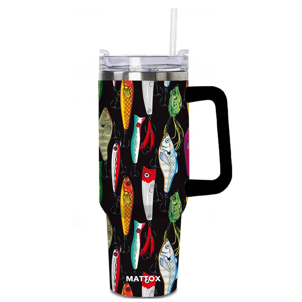 Katydid - Fishing Lures Tumbler Cup with Straw
