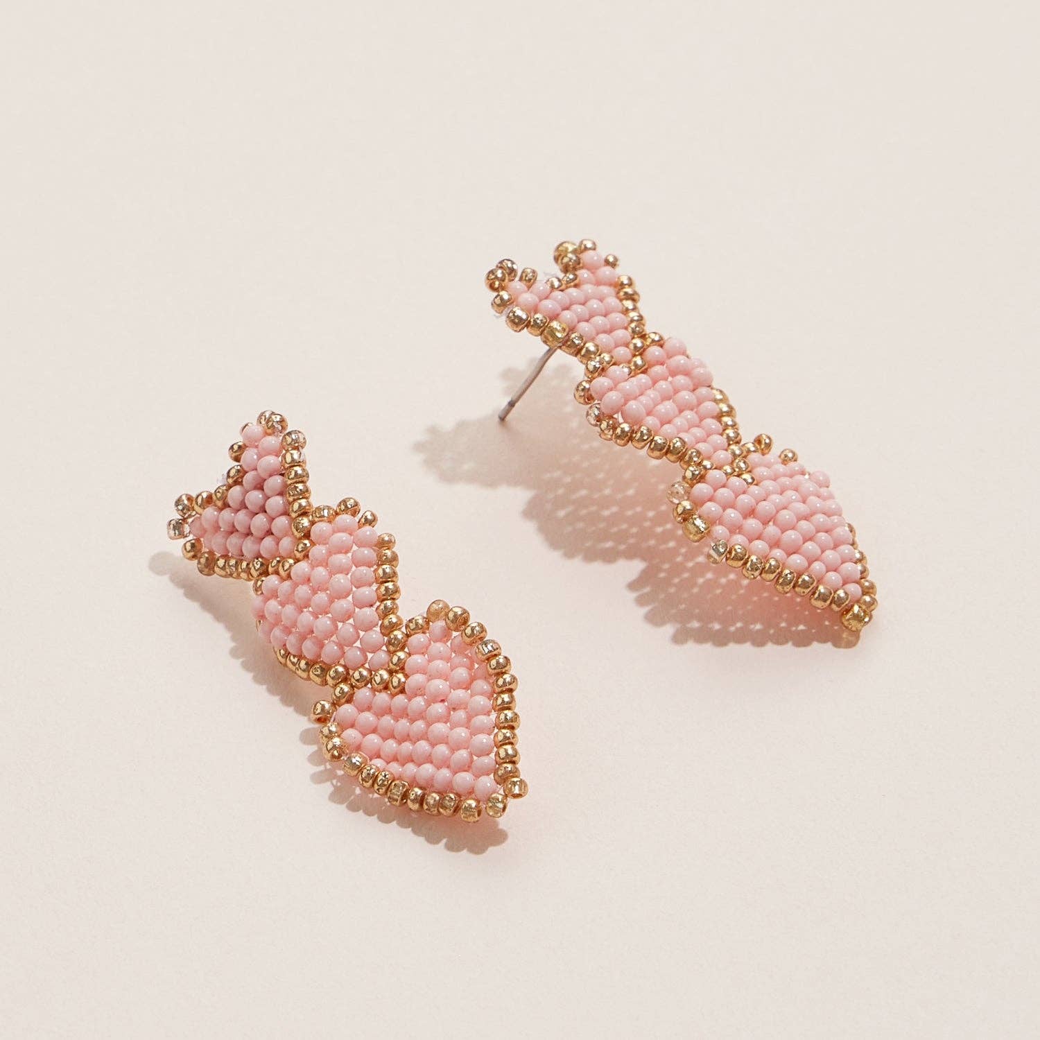 Frem - Triple Heart Beaded Drop Earrings