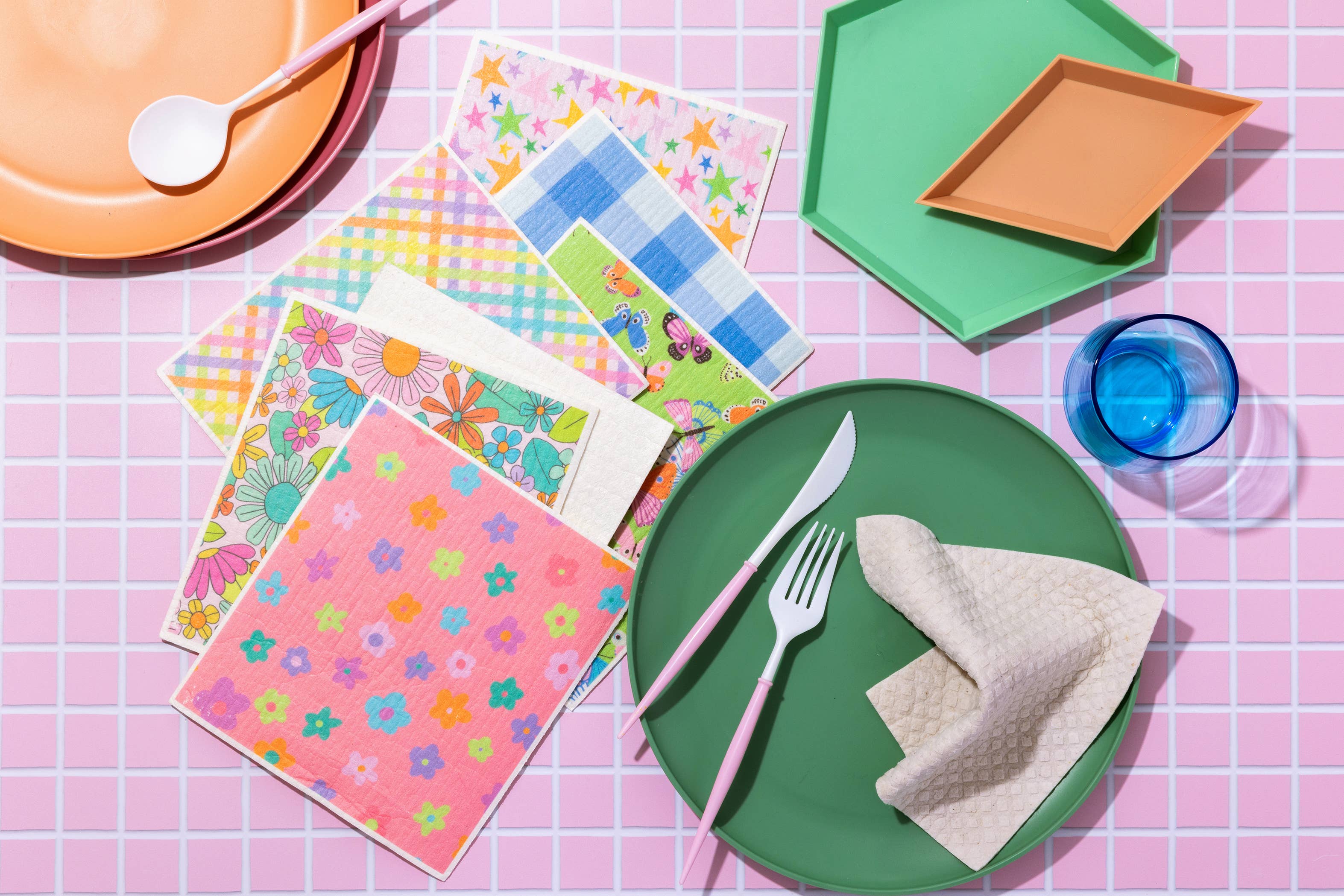 Taylor Elliott Designs - Biodegradable Dish Cloth - Colorful Gingham