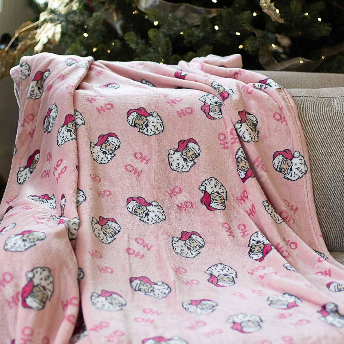 The Royal Standard - HoHoHo Santa Throw Pink 50x60