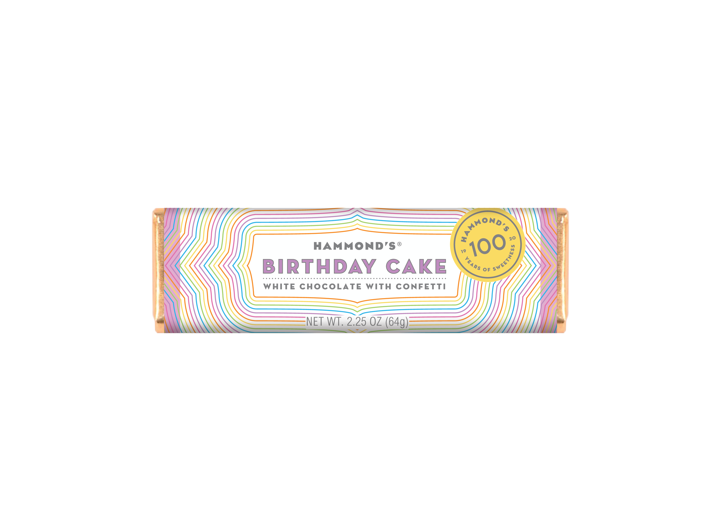 Hammond's Candies - Birthday Cake White Chocolate Bar 2.25oz