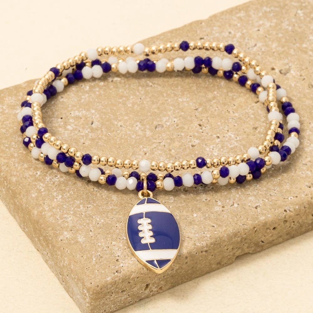 Anarchy Street - Game Day Colors Enamel Football Beaded Bracelet