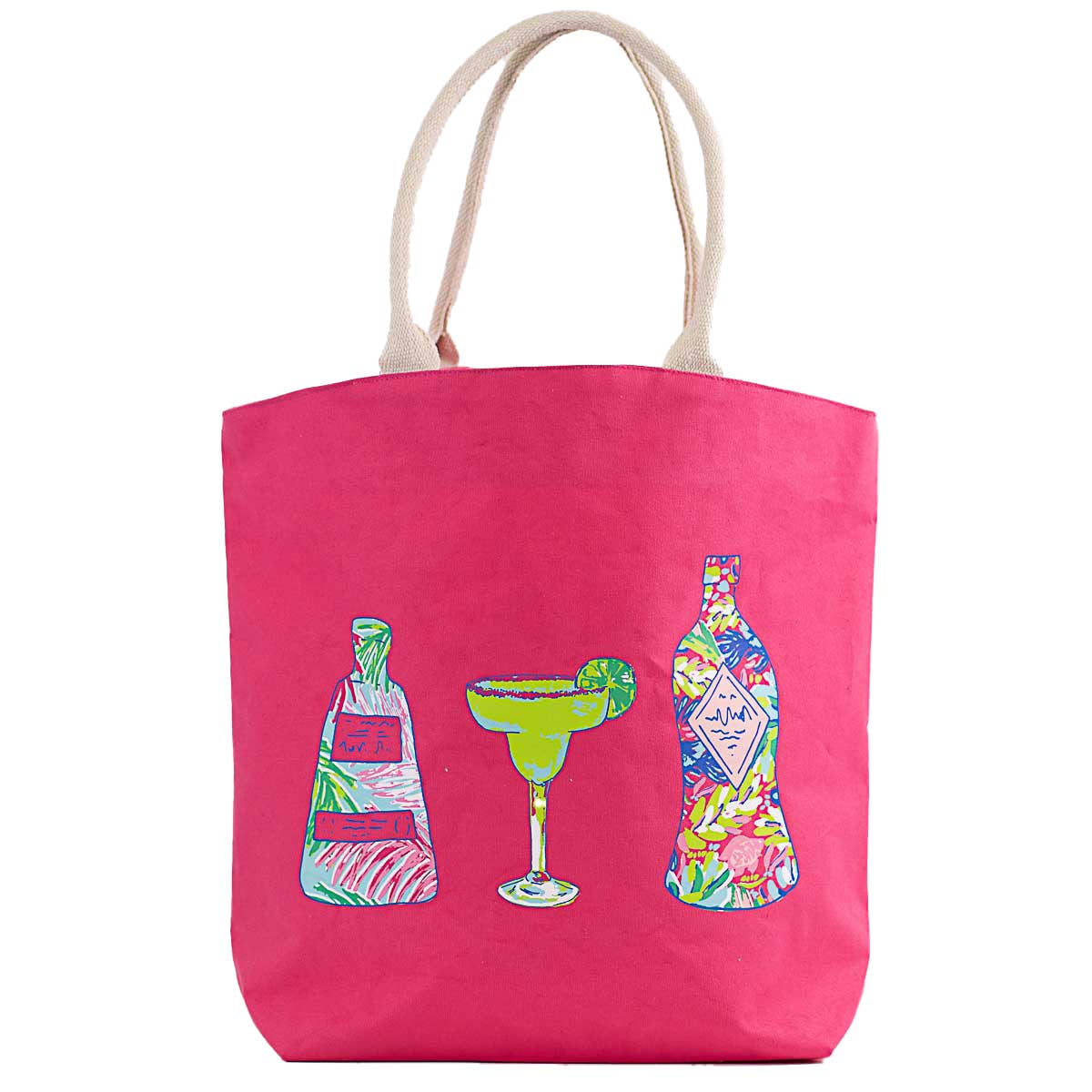 The Royal Standard - Tequila Sunrise Tropic Tote   Hot Pink/Multi   20x16.75x6.5