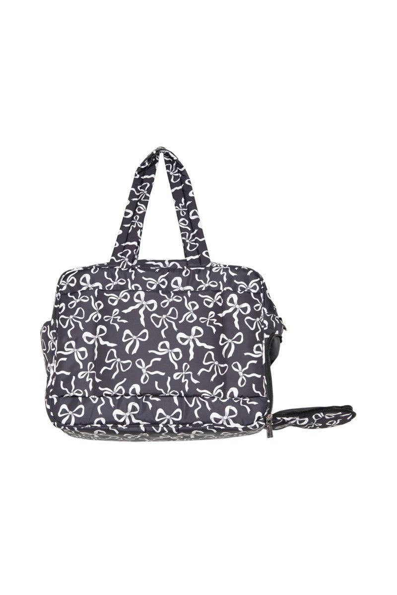 Katydid - Black & White Bows All Over Weekender Bag