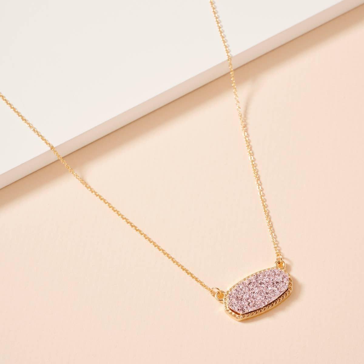 Frem - Druzy Stone Charm Short Necklace