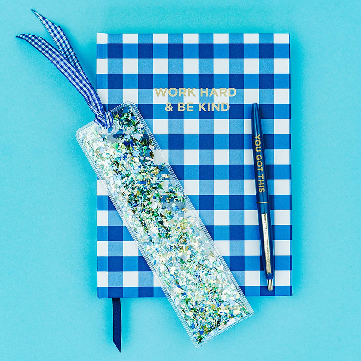 Taylor Elliott Designs - Bookmark - Blue + Green Confetti