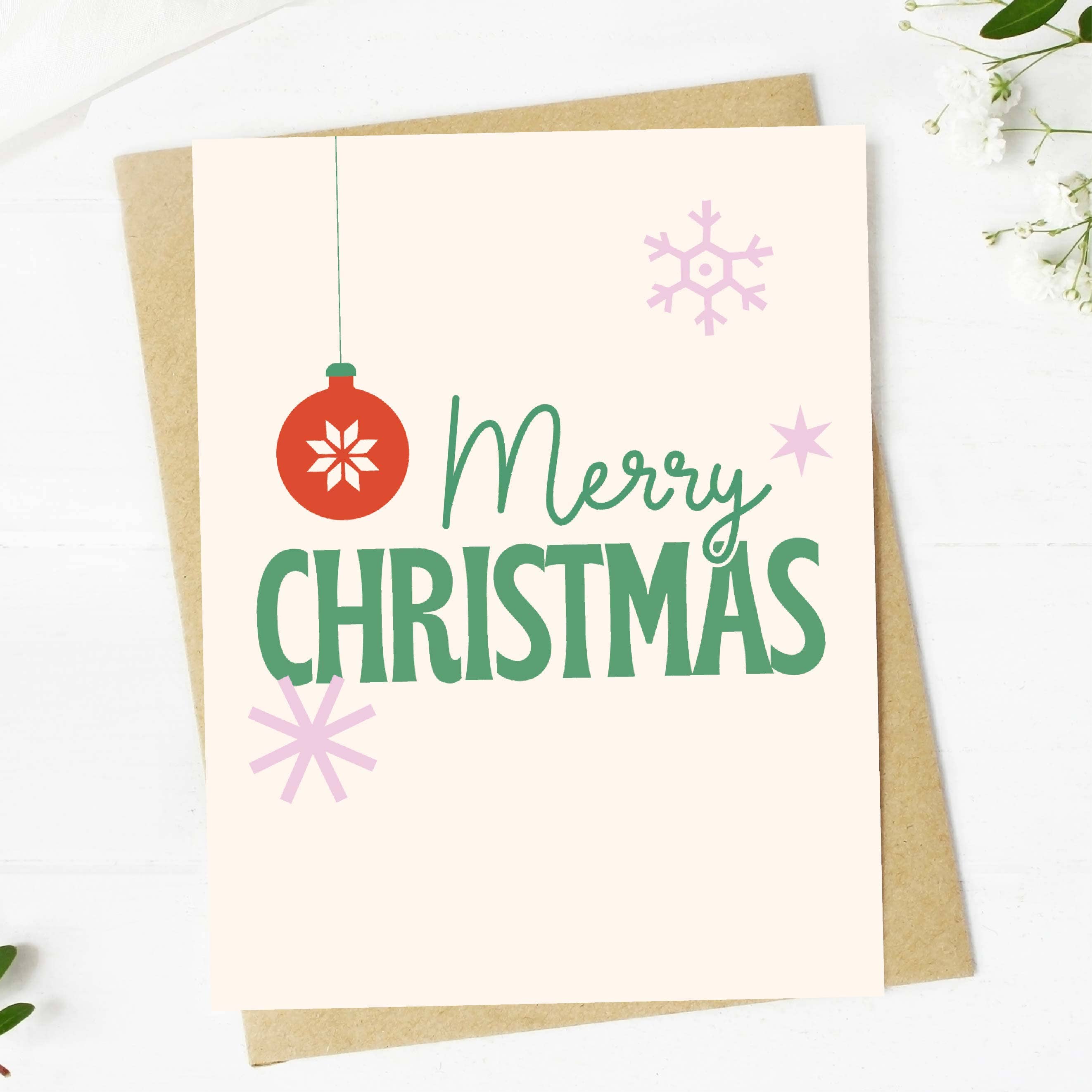 Big Moods - Merry Christmas Ornament Snowflake Greeting Card