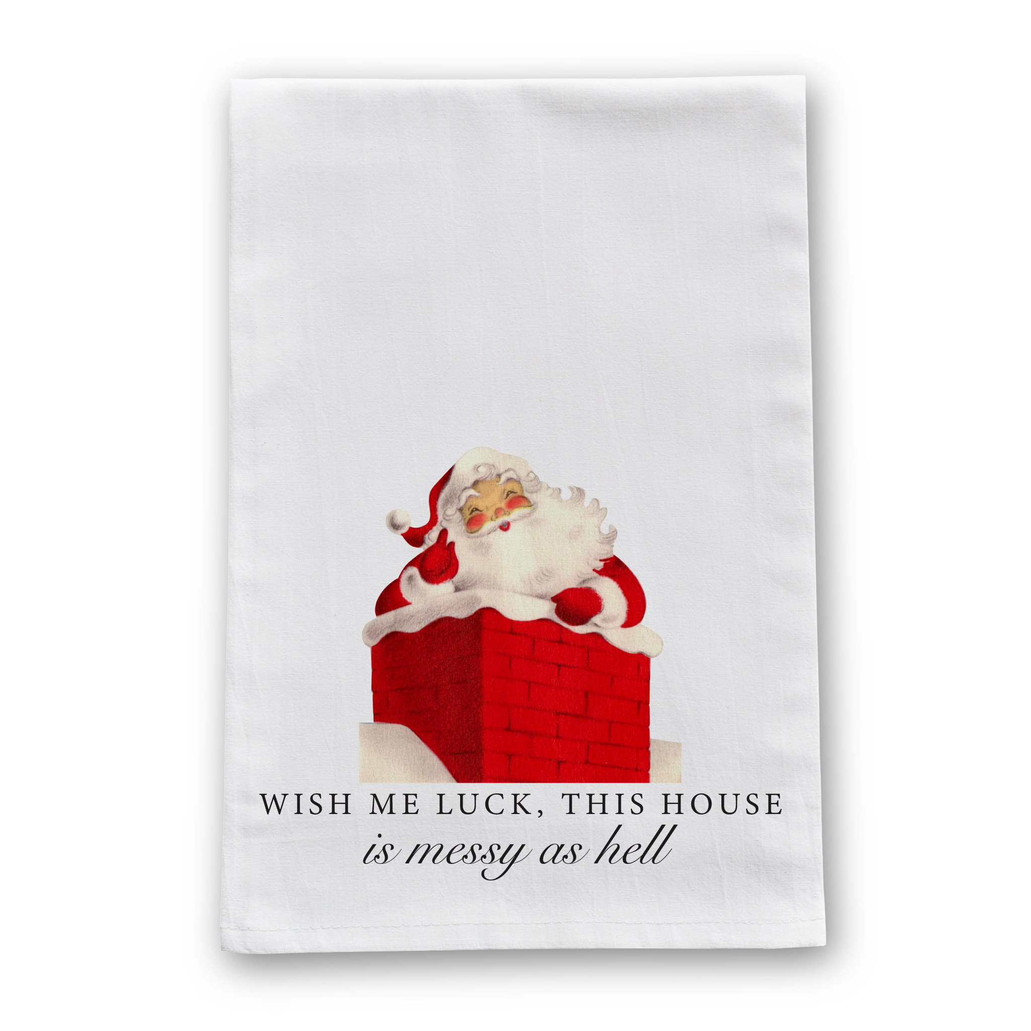 Barrel Down South - Wish Me Luck Vintage Retro Christmas Tea Towel
