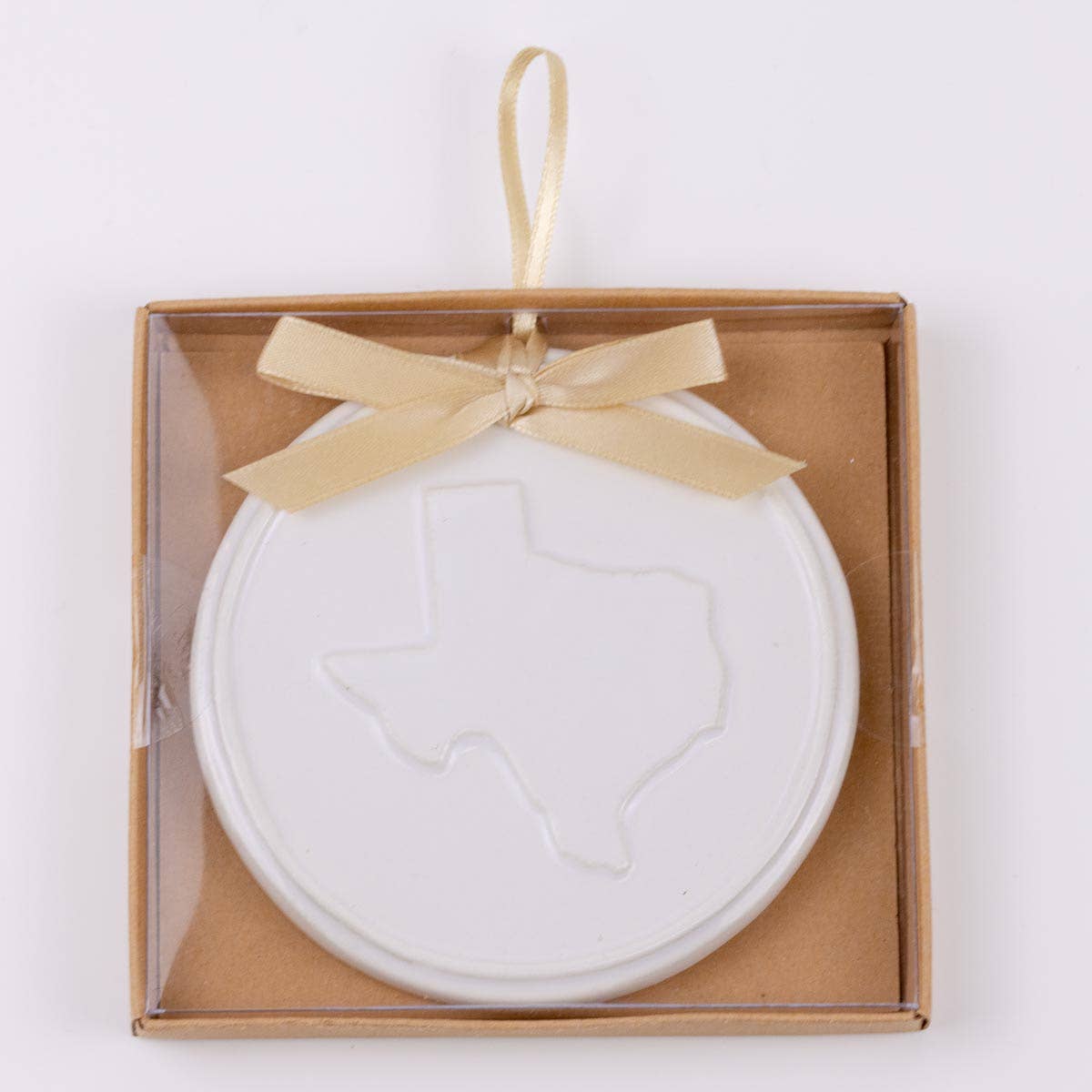The Royal Standard - Texas Embossed Ornament   White   4"
