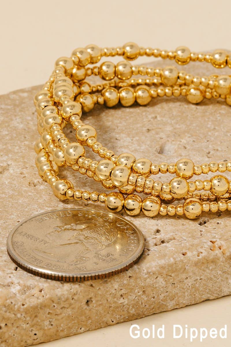 Anarchy Street - Gold Dipped Mixed Beaded Bracelet Set