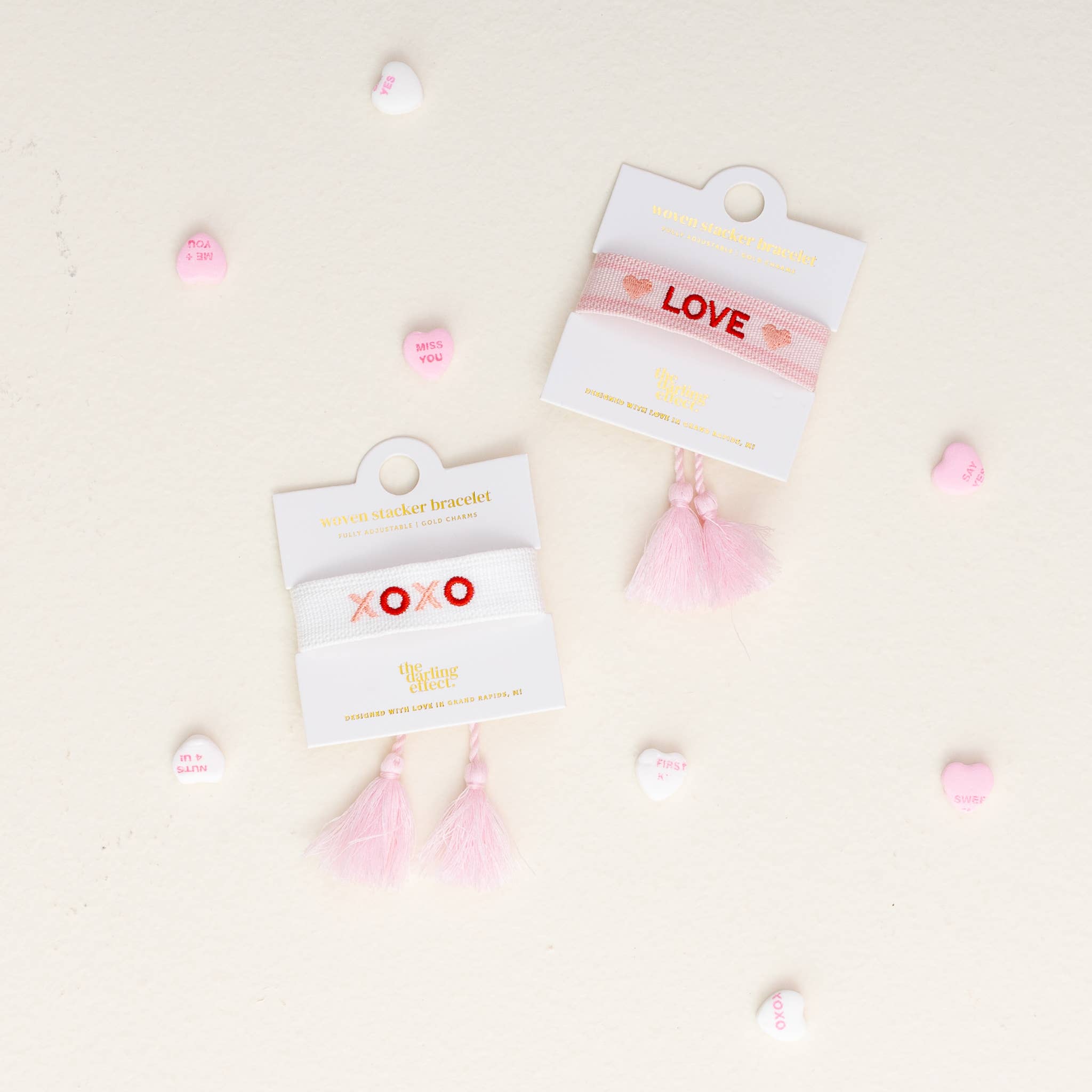 The Darling Effect - Woven Word Bracelet - XOXO