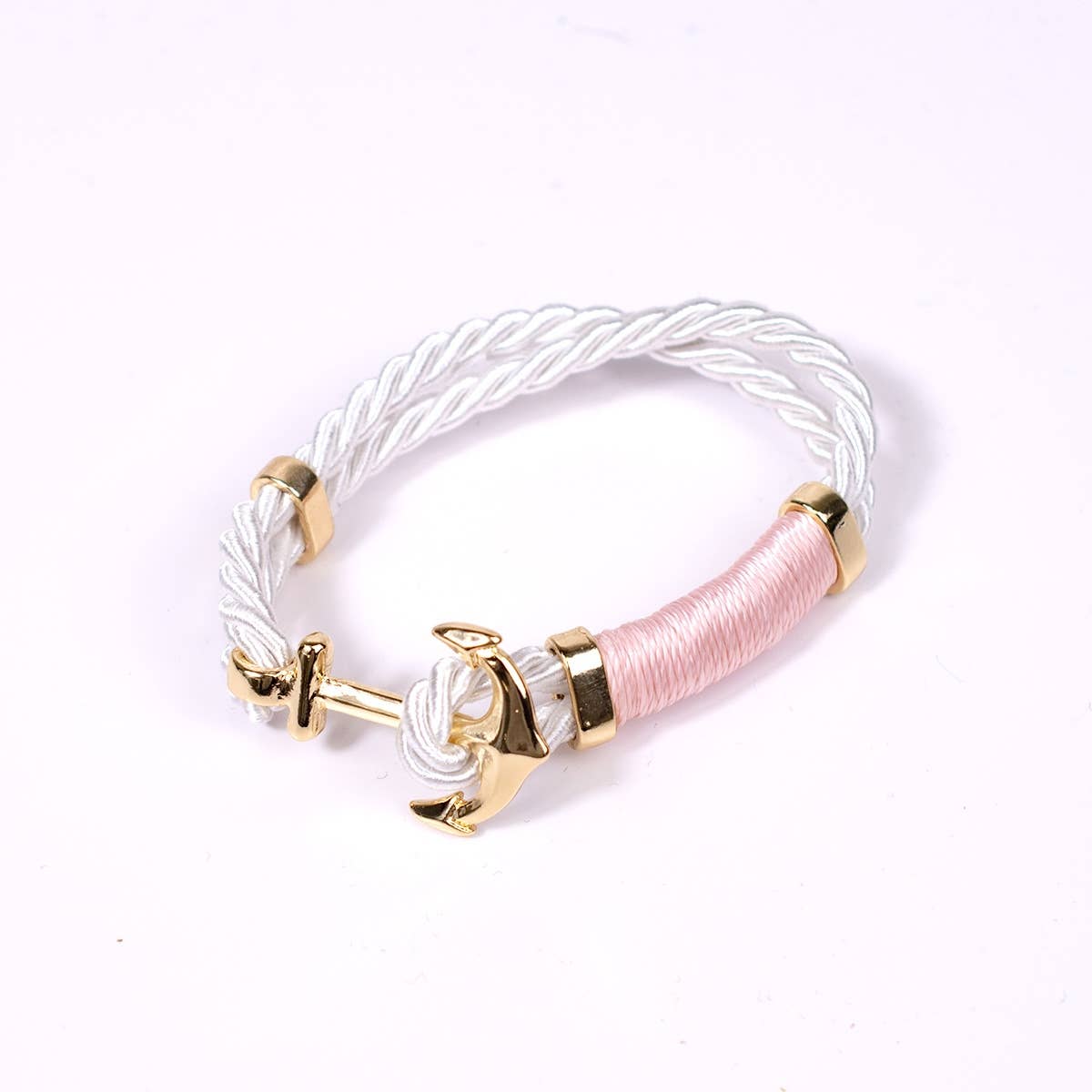 The Royal Standard - Anchor Rope Bracelet Pink 8"