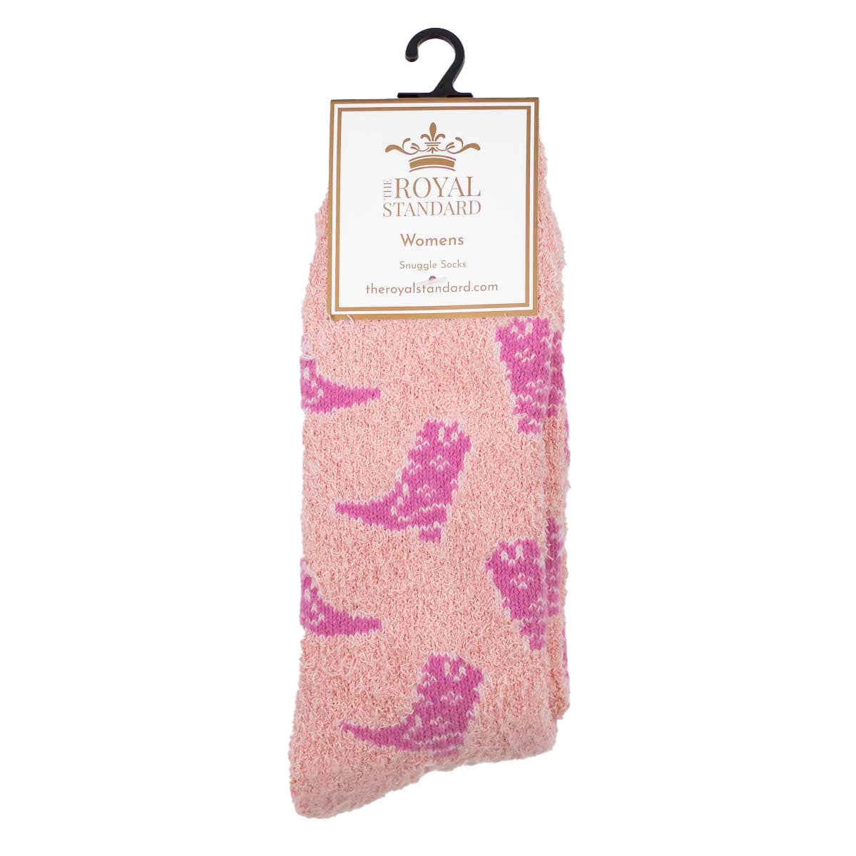 The Royal Standard - Women's Cowgirl Boots Snuggle Socks   Pink   One Size