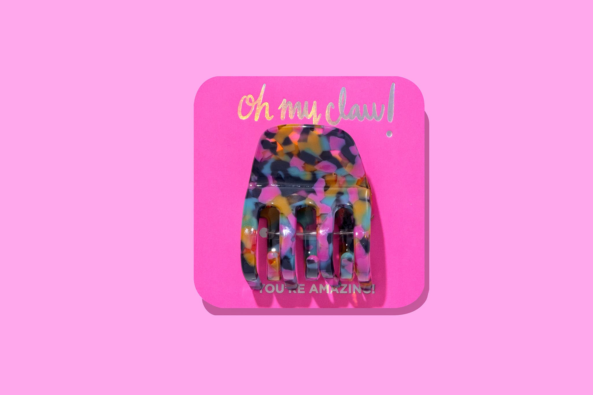 Taylor Elliott Designs - Claw Hair Clip on Affirmation Card - "You're Amazing!"