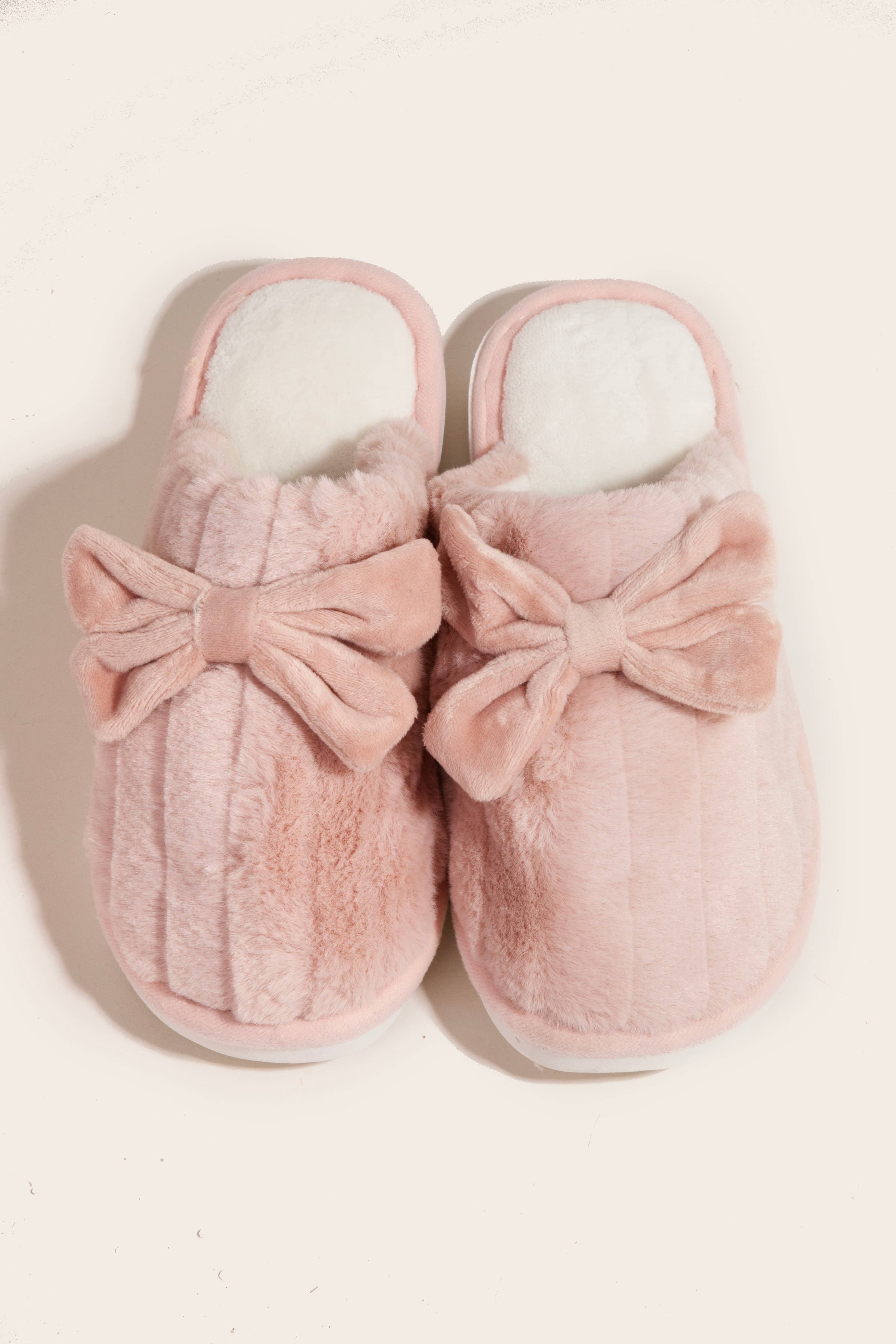 Anarchy Street - Faux Fur Bow Décor Slippers