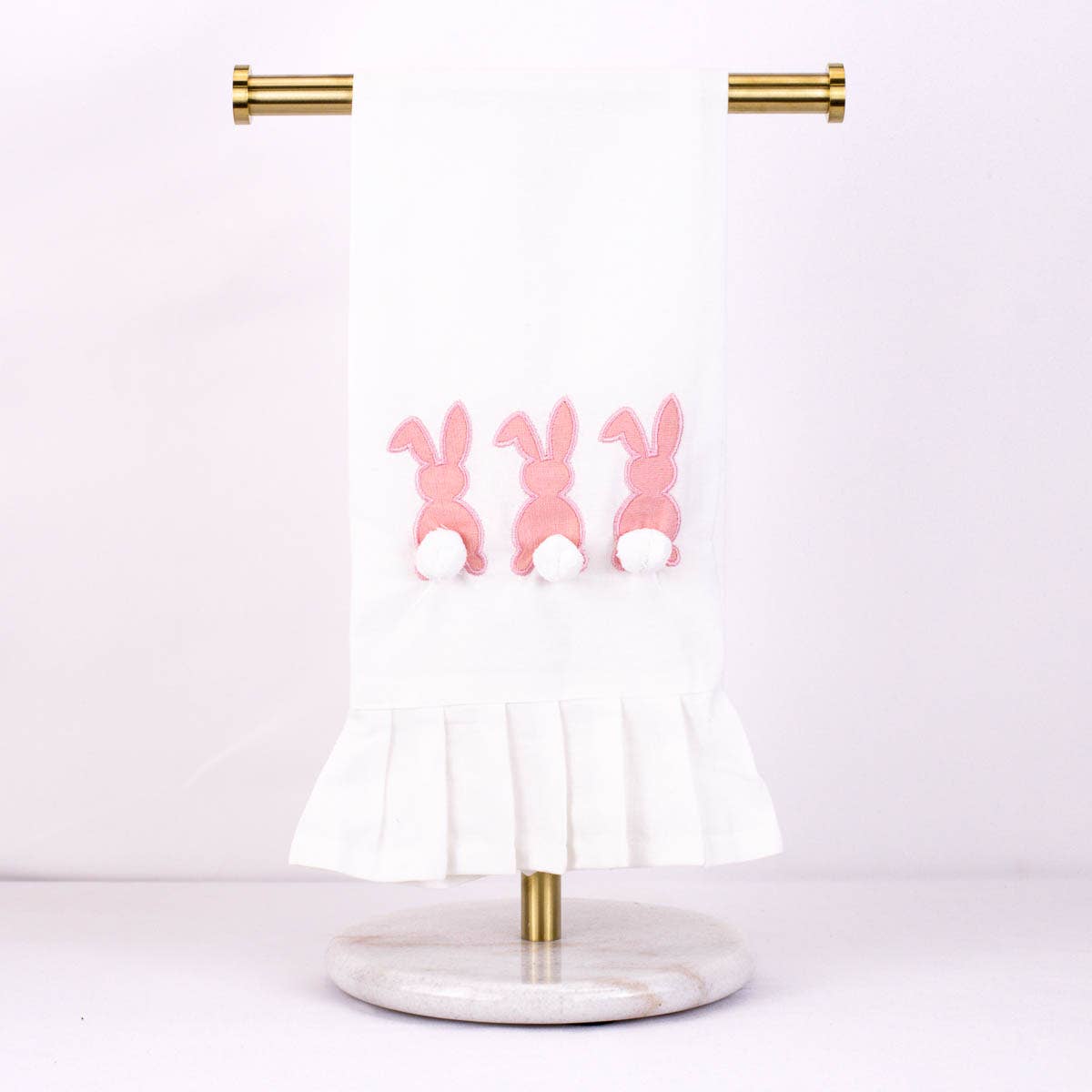 The Royal Standard - Bunny Ruffle Hand Towel   White/Light Pink   20x28