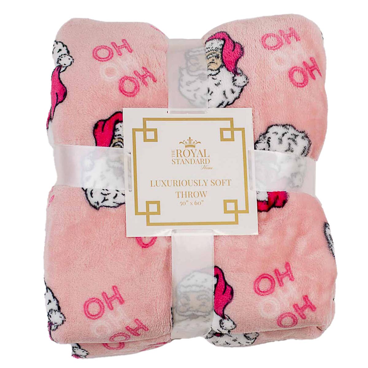 The Royal Standard - HoHoHo Santa Throw Pink 50x60