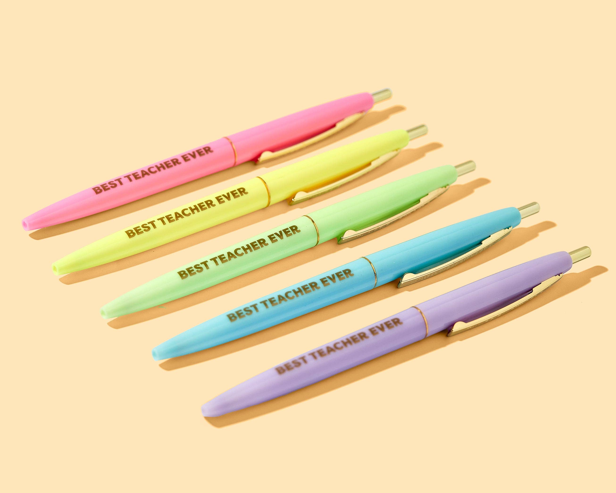 Taylor Elliott Designs - Pen Set - Motivational - "Best Teacher Ever" - 5 Piece Set