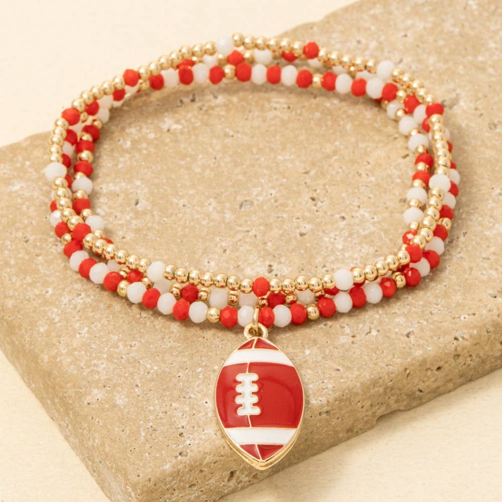 Anarchy Street - Game Day Colors Enamel Football Beaded Bracelet