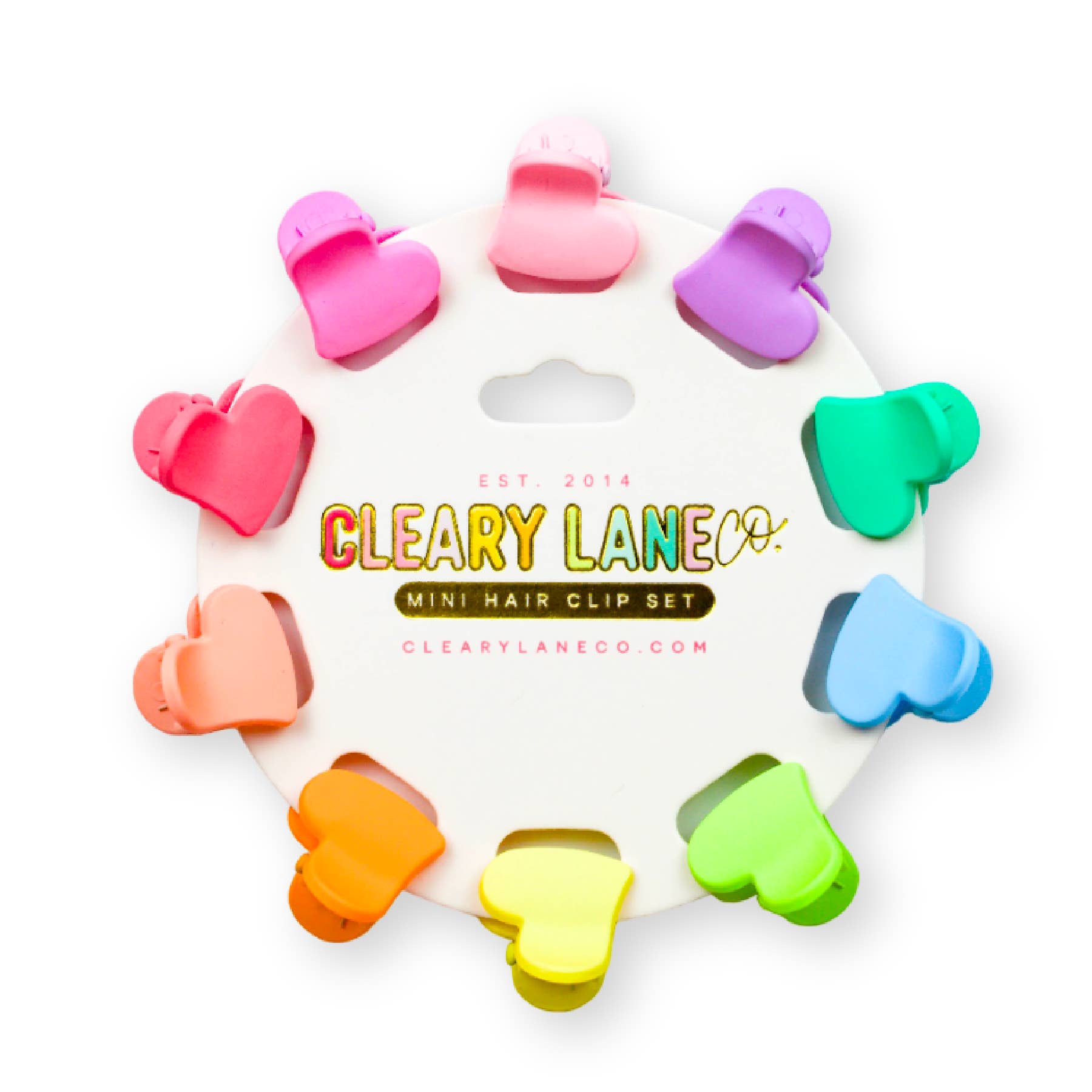 Cleary Lane - Rainbow Hearts Mini Hair Clip Set
