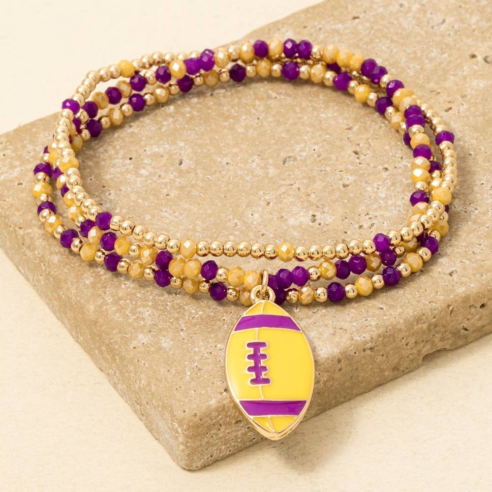 Anarchy Street - Game Day Colors Enamel Football Beaded Bracelet